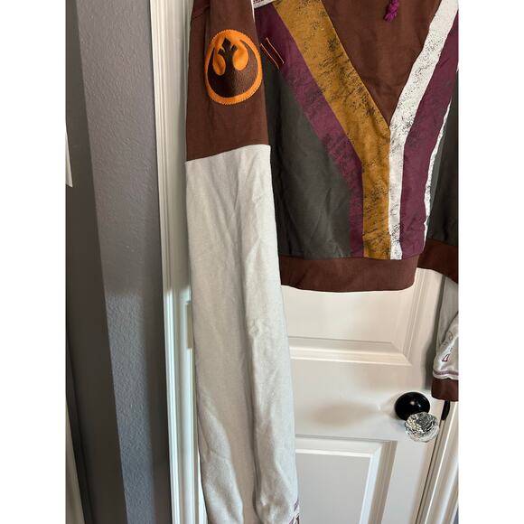 STAR WARS New Distressed Graphic Pull-over Cropped Hoodie Size XXL - Picture 3 of 7